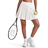 G4Free Wide Pleated Women Tennis Skirts High Waisted Golf Skorts Lightweight Casual Cute Athletic Built-in Shorts Pockets