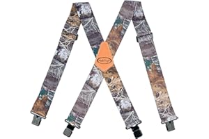MELOTOUGH Men's Suspenders Fully Elastic 2 inch Wide X back Heavy Duty Work Suspenders