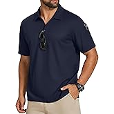 COOFANDY Men's Polo Shirts Short Sleeve Quick Dry Performance Golf Polos Tactical Work Shirts with Pen Pocket