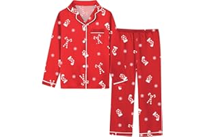 Schbbbta Girls & Womens Satin Pajamas Set, Silk Long Sleeve Nightwear Button-Down Sleepwear, 3 Years - Women XXL