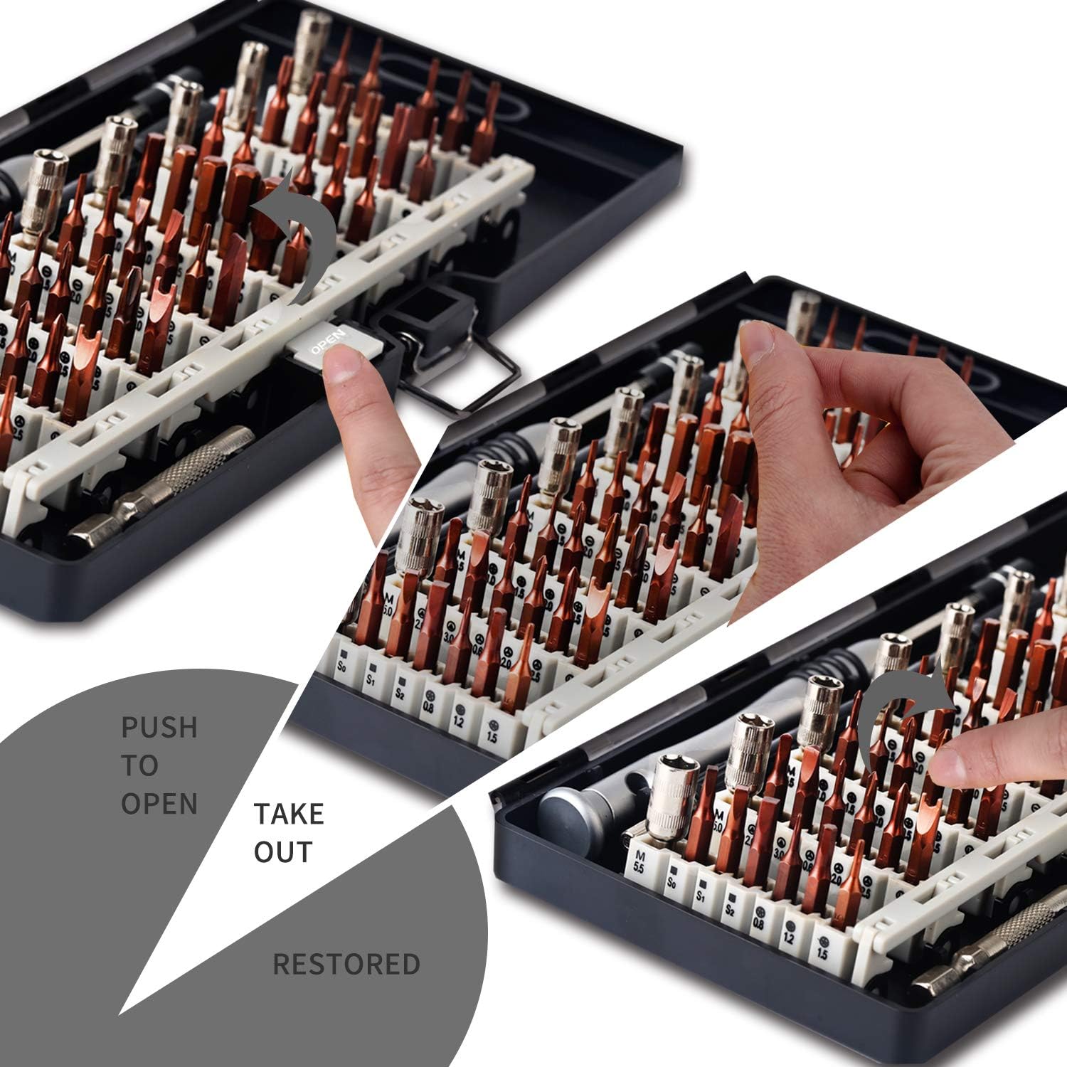 Kaisi 70 in 1 Precision Screwdriver Set Professional Electronics Repair Tool Kit with 56 Bits Magnetic Driver Kit, Anti Static Wrist Band, Spudgers for Tablet, Macbook, PC, iPhone, Xbox, Game Console: Electronics