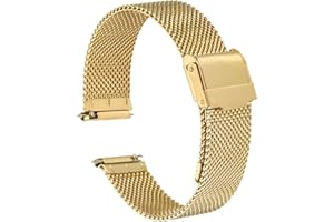 HARFINGTON 316L Stainless Steel Mesh Watch Band Quick Release Adjustable Metal Watch Strap for Men Women