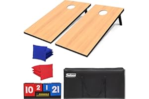 YEELOON Cornhole Set, Regulation/Tailgate Size Cornhole Boards with 8 Bean Bags and Carrying Case, 4x2/3x2 Corn Hole Outdoor Game Toss Board for Adults Outside Activities