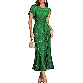 DRESSTELLS Sequin Formal Party Dress for Women Wedding Guest Cocktail Sparkly Prom Evening Dresses