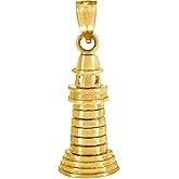Jewels By Lux 10kt Yellow Gold Unisex Light House Charm Pendant