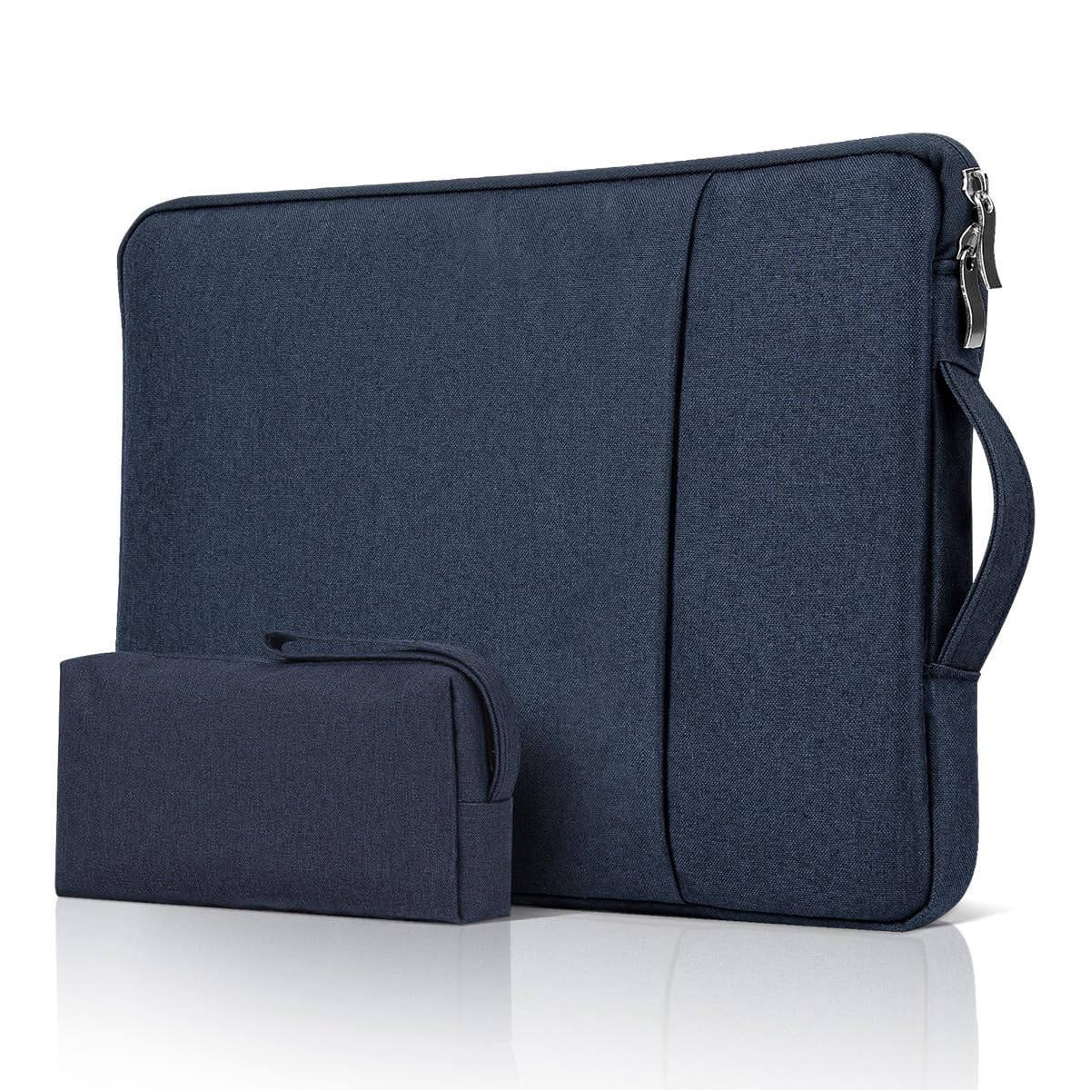jooeer 11 Inch Laptop Sleeve Case Compatible with 11-12" Chromebook Tablet, Waterproof Computer Carrying Bag Protective Padded Cover with Handle Pocket Accessories Pouch, Navy Blue