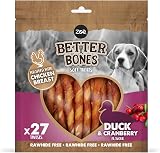 Zoë Better Bones Soft Dog Treats Duck & Cranberry 27 pcs Chicken Wrapped