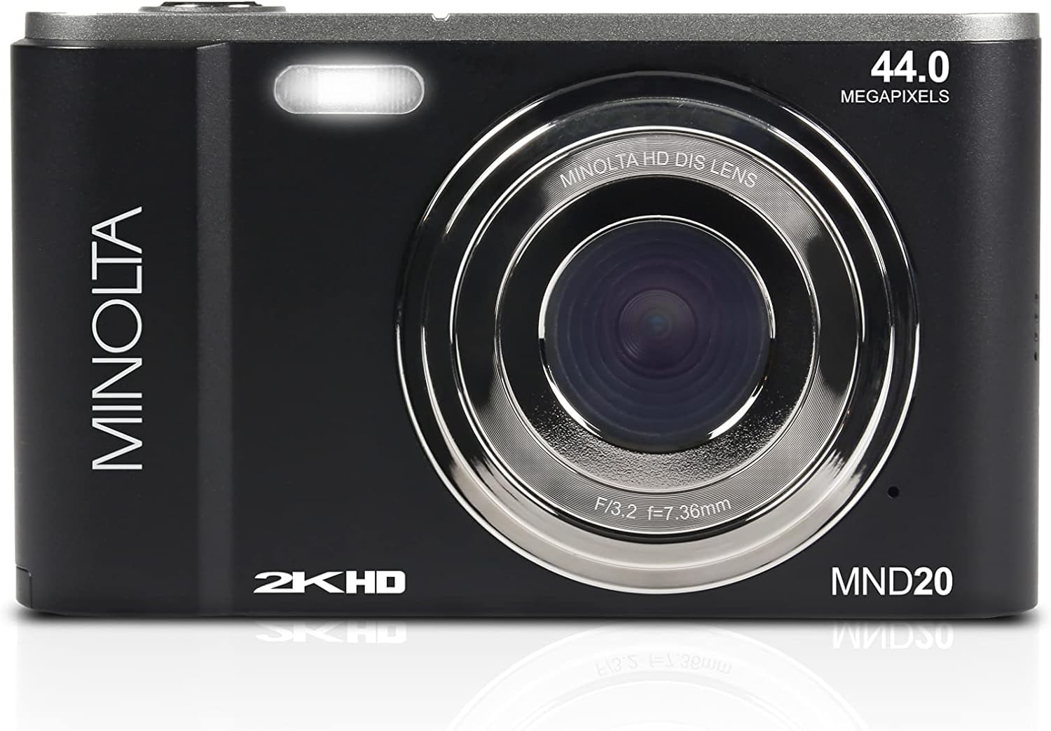 Minolta MND20 44MP Digital Camera – 2.7K Ultra HD Video, 16X Digital Zoom, Anti-Shake Stabilization, Time Lapse, Face Detection, 2.9-inch LCD Display – Lightweight Compact Camera (Black)