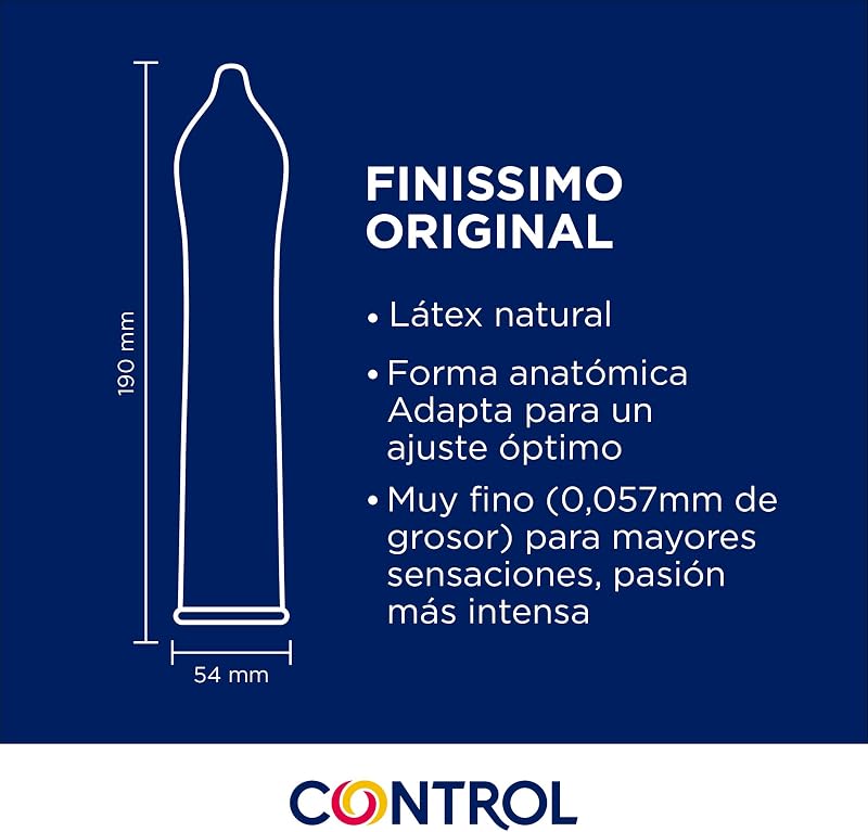 Finissimo Original Preservativos Súper Finos 0,05 mm de Látex Natural - 12 Preservativos