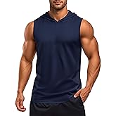 MAGCOMSEN Men‘s UPF 50+ Sleeveless Hoodie Sun Protection Cooling Muscle Tank Top for Workout Gym Fitness