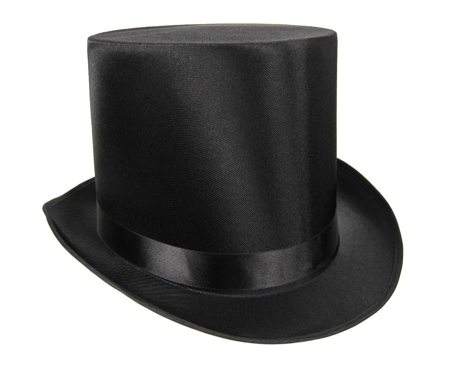 AWESOME Costume Hats For Men Tall Black Satin Top Hat One Size Formal