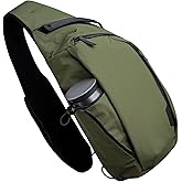 ALPAKA Metro Crossbody Left Shoulder 7.5L - Crossbody Bag Men,Sling Backpack - Fits 11" Tablet - Single Shoulder with YKK Zipper - Expandable Water Bottle Pocket - Phone Sleeve- Green Axoflux 210D