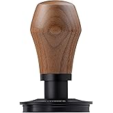 Normcore 53.3mm Espresso Coffee Tamper V4, Spring Loaded Tamper With Titanium PVD Coating Flat Base for Breville Sage 54mm Portafilters, Genuine American Walnut Handle