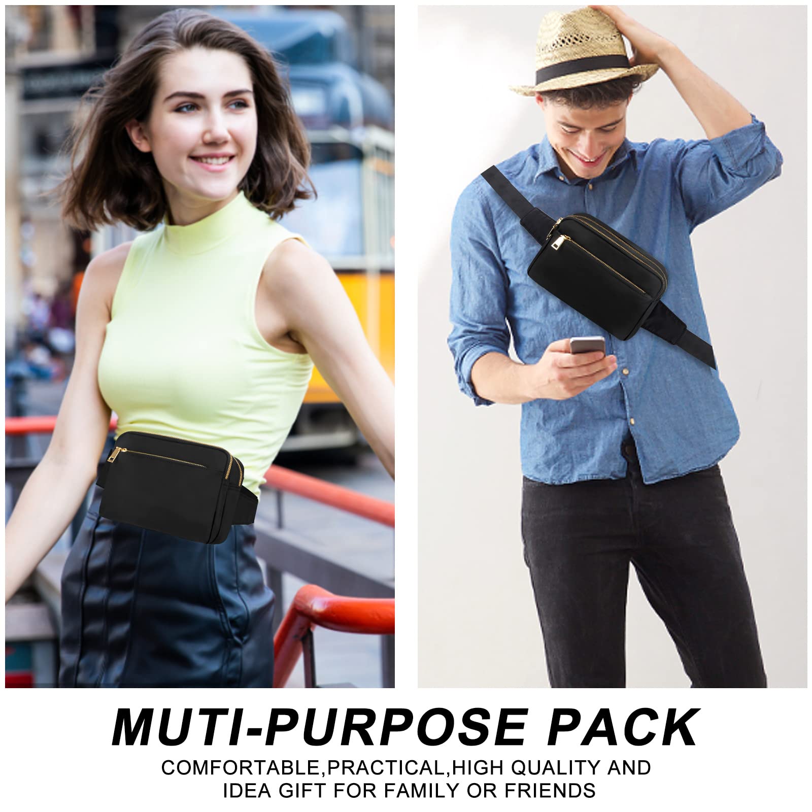 Best Fanny Packs for Women Men Belt Bag Designer Fashion Waist Bag for Outdoor Travel Running Stylish Hiking Waist Pack Black Cute Girl Fanny Pack