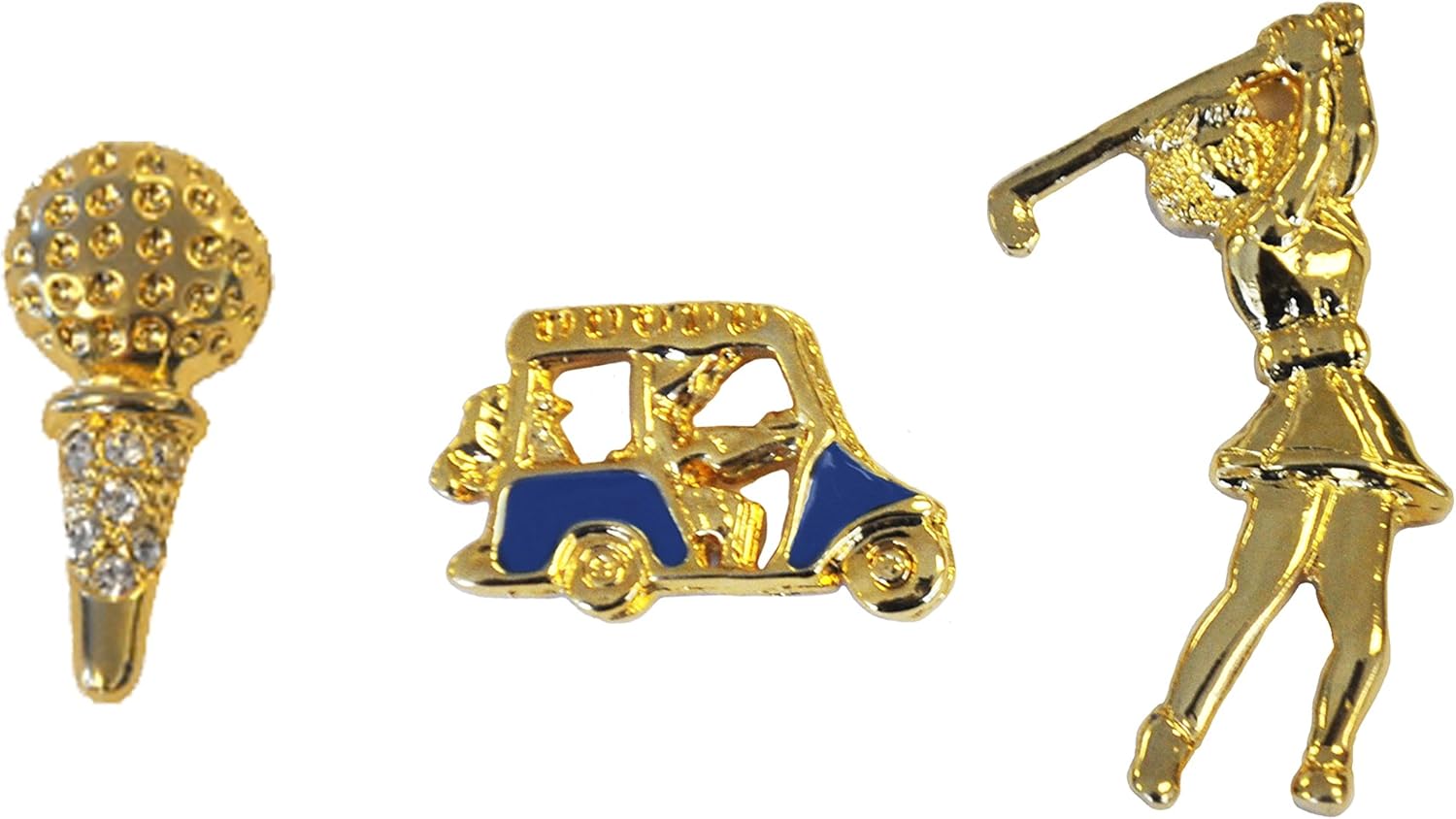 Golf Tee, Blue Golf Cart, Lady Golfer Tac Pins Style 1