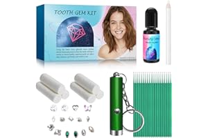 WUEYOPRON Tooth Gems Kit, 150PCS Shining Tooth Gems, Shining DIY Teeth Gems, Flat Bottom Round Gemstone Style