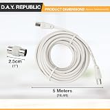 D.A.Y. Republic 5m TV Aerial Coax Cable with Female Adapter Silver view 2