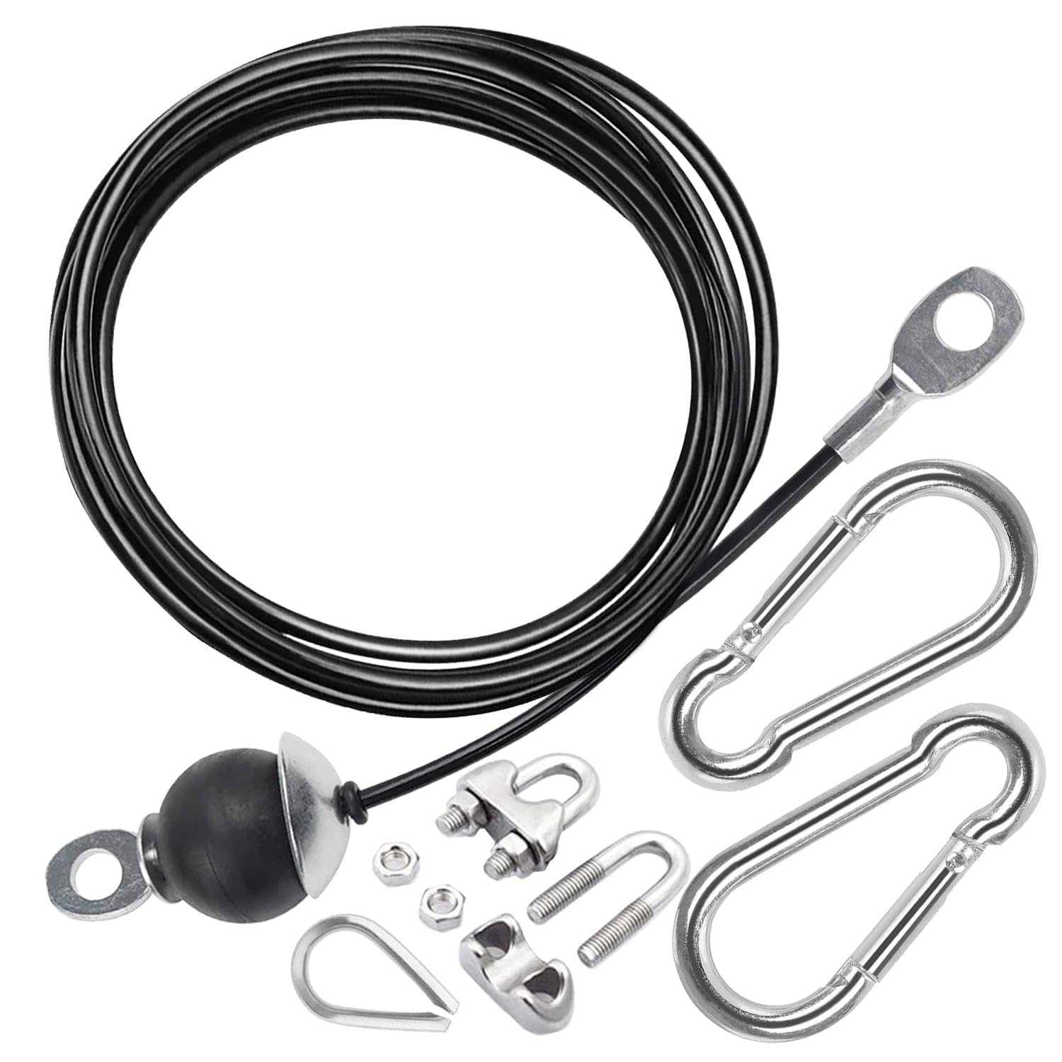 Taeku Fitness Pulley Cable, Heavy-Duty 6mm Steel Wire Rope for Home Gym, Adjustable Replacement Cable for Weightlifting, LAT Pulldown, and Cable Machine Accessories (1.5M+Tool)