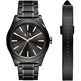 A|X Armani Exchange Men's Watch with Three-Hand Analog Display and Stainless Steel or Leather Band, Watch for Men