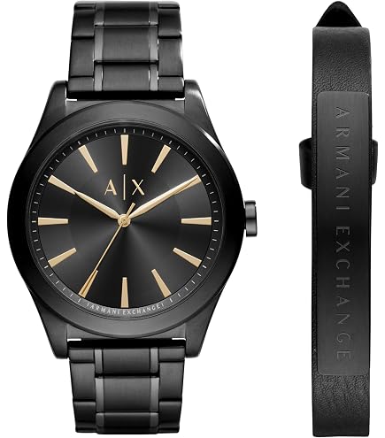 Amazon.com: A|X Armani Exchange Men's Watch, Three-Hand Black