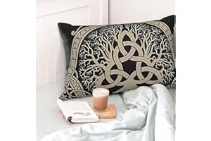 Retelly Old Viking Norse Mythology Yggdrasil Tree of Life Double Sided Plush Cushion Cover Soft Decorative Pillowcase Hidden 