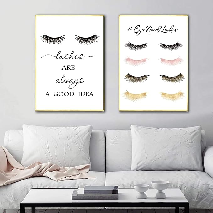 woplmh Print on Canvas Poster Lashes Makeup Wall Art Modern Eyelash Art