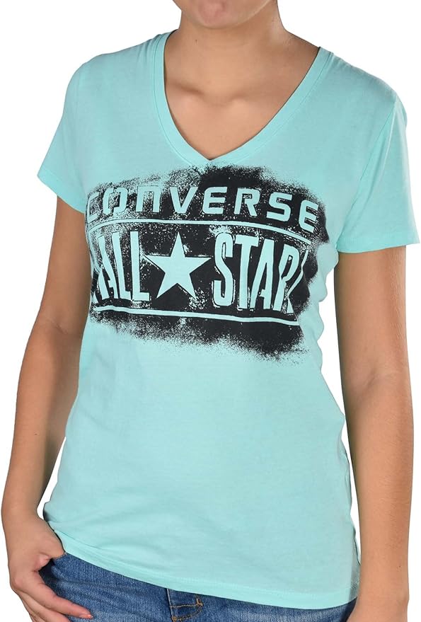 Converse Women's All Star License VNeck TShirtLight Green at Amazon