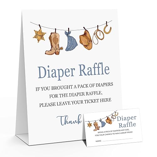 FAZAKION Diaper Raffle Tickets For Baby Shower, Gender Reveal