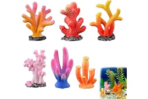 Aquarium Decorations – 6pcs Mini Coral Reef Ornaments, 3x5cm Eco Resin Decor for Freshwater & Saltwater Tanks – Vivid Marine-