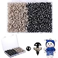 MUCUNNIA 400pcs 8mm Safety Eyes for Amigurumi with Washers Plastic Black Safety Eyes for Crochet Craft Safety Eyes for DIY Halloween Decorations Crochet Stuffed Animals Crafting