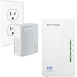 TP-LINK AV500 Wi-Fi Range Extender, Powerline Edition Starter Kit w/ 2 LAN Ports, Up to 300Mbps Wireless (TL-WPA4220KIT)