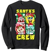 Christmas Santa's Crew Patrick SpongeBob Sandy Squidward Fun Sweatshirt