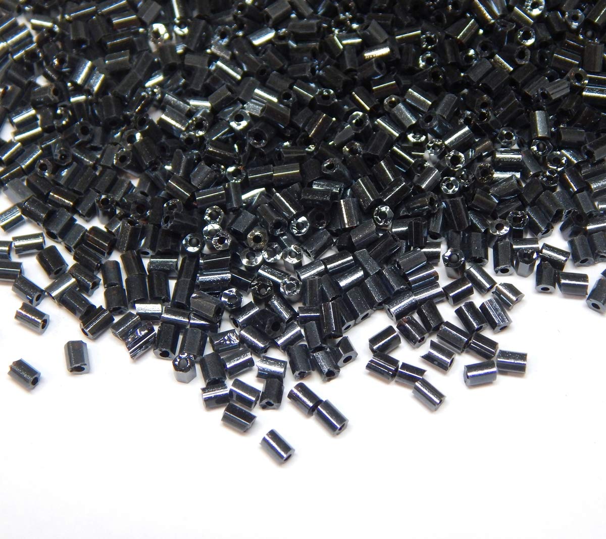 Perlin 5000 Black Glass Seed Beads, 2 mm Round, 100g