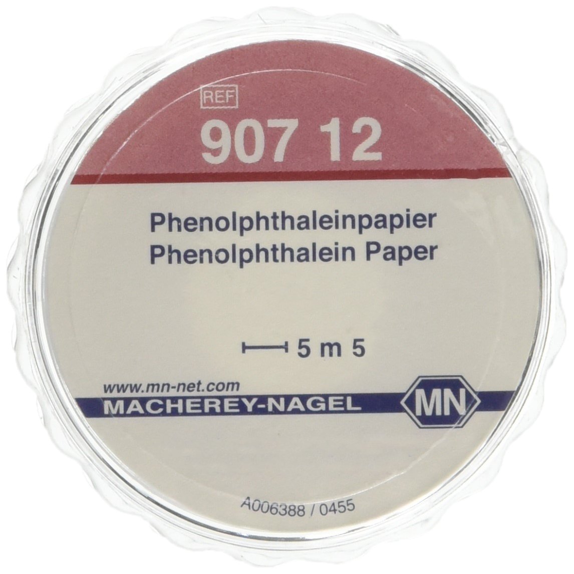 Camlab 1197012 Phenolphthalein Test Paper, 5m Long Reel, pH 8.3-10.0 Indicator Litmus Paper for testing alkalinity