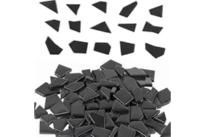 Youway Style Black Glass Mosaic Tiles for Crafts Bulk,200g Broken Glass Pieces for DIY Spring Mosaic Art Kit Decor,Garden Mosaic Supplies