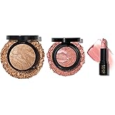 LAURA GELLER NEW YORK Marble Magic Kit: Baked Balance-n-Brighten Powder Foundation, Medium + Baked Blush-n-Brighten, Pink Buttercream + Italian Marble Lipstick, Berry Vanilla