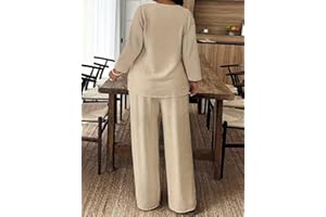 Women's 2 Piece Outfits Lounge Sets 2026 Long Sleeve Tops Pants Casual Matching Set