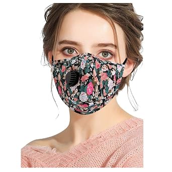 Amazon Co Jp 1pc大人の女性の顔の装飾花柄調整可能な洗えるカバー付き通気性フィルター毎日の使用 高速配信 G 産業 研究開発用品