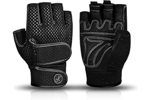 MOREOK Workout Gloves Gym Gloves for Men/Women, [3MM Gel Pad] [3/4 Finger] Weight Lifting Gloves Wrist Support Fitness Gloves for Powerlifting,Exercise,Fitness,Training,Bike,Pull ups and Rowing