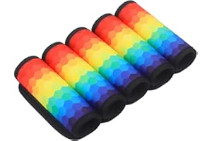 XioioiX Luggage Handle Wrap for Suitcase-Printed Bright Neoprene Luggage Tags/Grips/Identifiers/Markers/Covers/Gripper for Suitcases Carry On Bags 5 Packs (Rainbow-5 Packs)