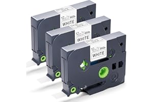 Label Orison 3Pack TZe231 Compatible with Brother P-Touch Label Tape TZ231, Black on White, 12mm Tze Tz Tape for Brother PT-H
