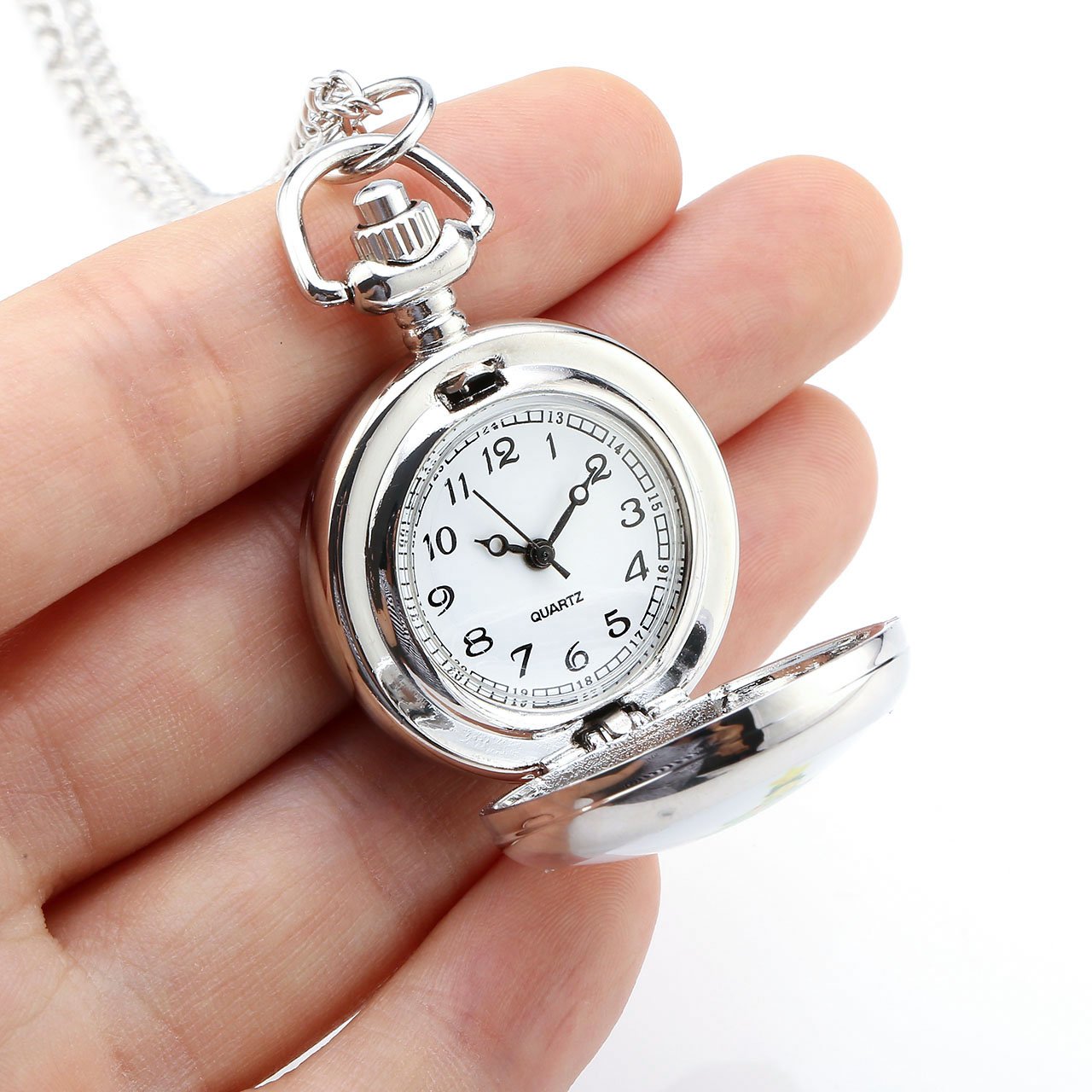 JSDDE Weihnachtsuhr Cute Weihnachtsmann Taschenuhr Klassische Modische Xmas Umhängeuhr Kettenuhr Quarz Uhren,#4