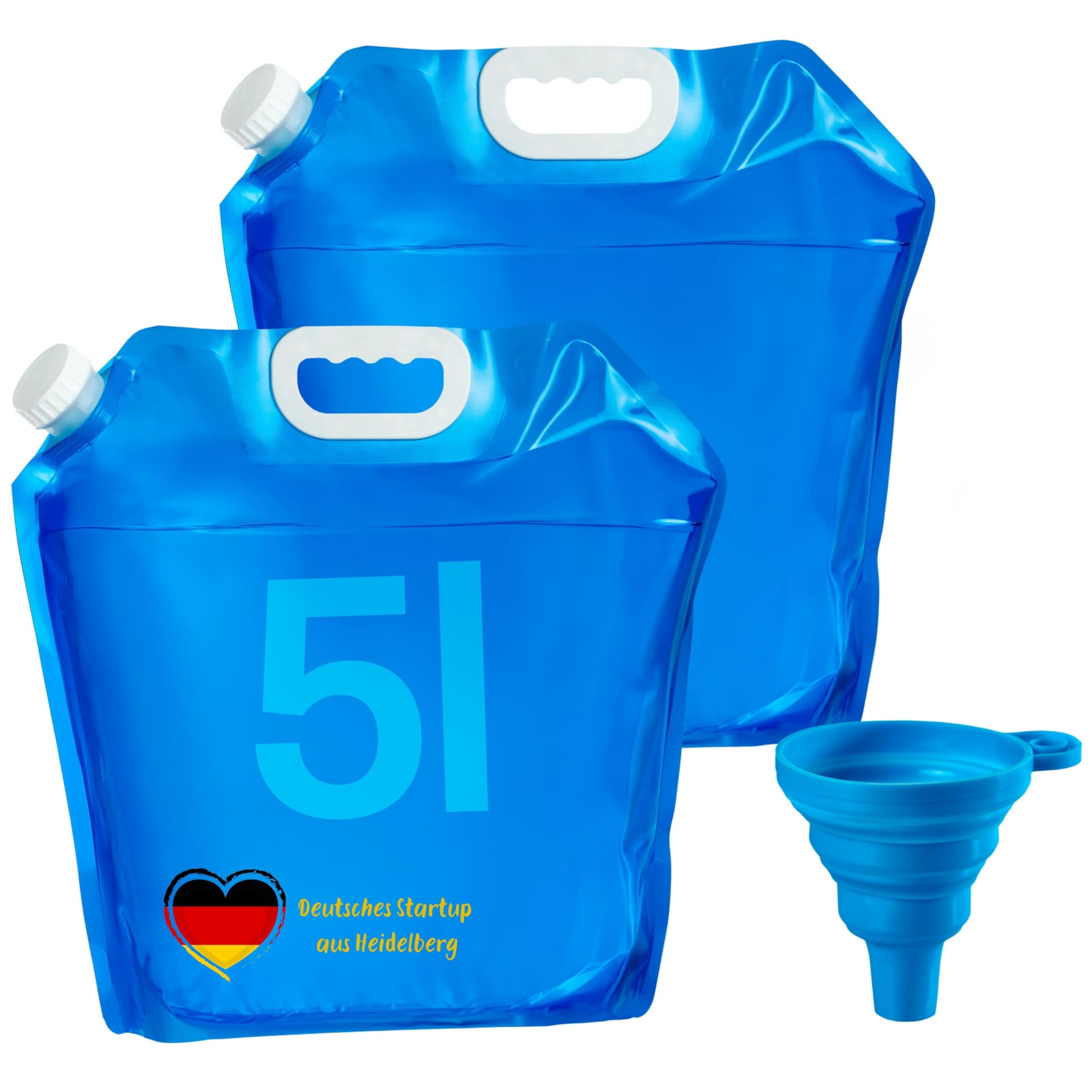 NPEX Foldable Water Canister 2 x 5 L - Foldable Water Canister/Drinking Water Canister for Camping - BPA-Free Water Container Foldable - Water Storage for Outdoor & Supplies