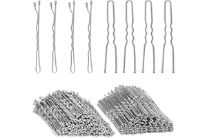 Silver Bobby Pins, AITRAI 200pcs Sliver Hair Pins Kit Grey Bobby Pins for Gray Hair U-shaped Hair Pins for Women Bun with Box, 2.4inch