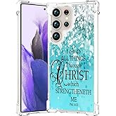 CCFUNCASE Compatible for Samsung Galaxy S25 Ultra Case Clear Cute for Women - Rugged Phone Cases Funda Protector Cover Skin (Blue Christian Bible Religions)
