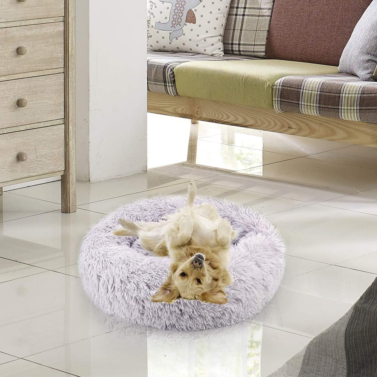 NOYAL Donut Dog Cat Bed, Soft Plush Pet Cushion, Anti-Slip Machine Washable Self-Warming Pet Bed - Improved Sleep for Cats Small Medium Dogs (Multiple Sizes) : Pet Supplies