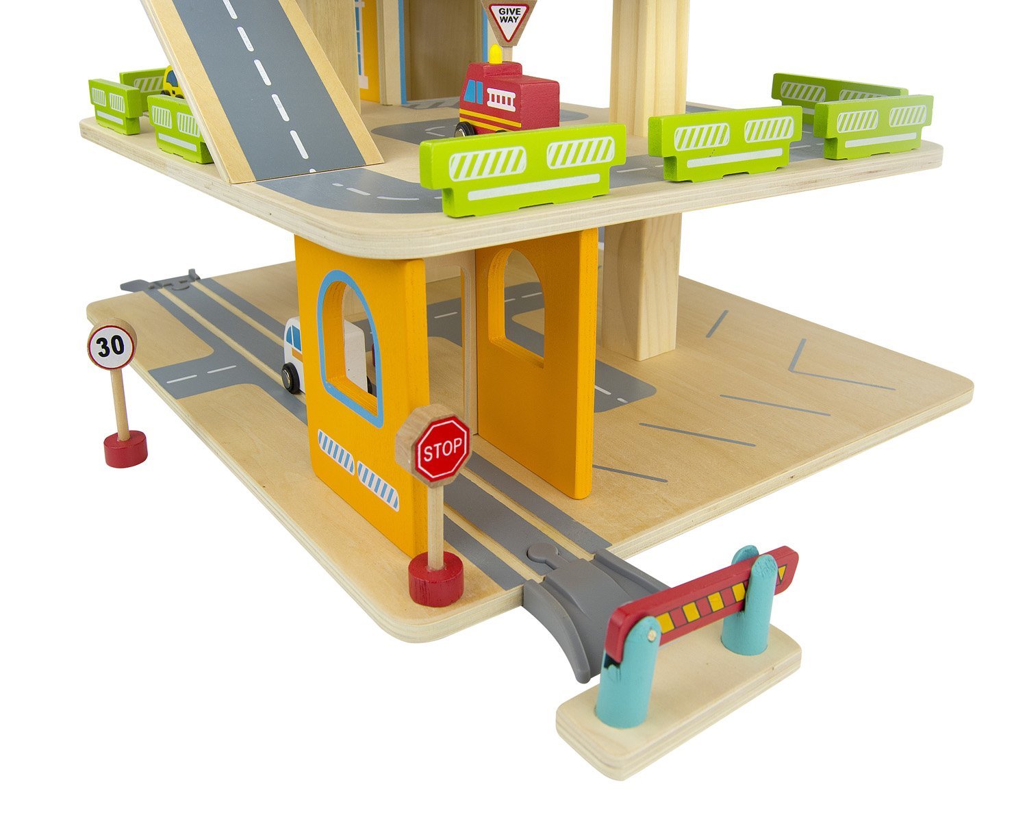 Aparcamiento De 3 Niveles Garaje De Juguete Madera La Pista De Descenso