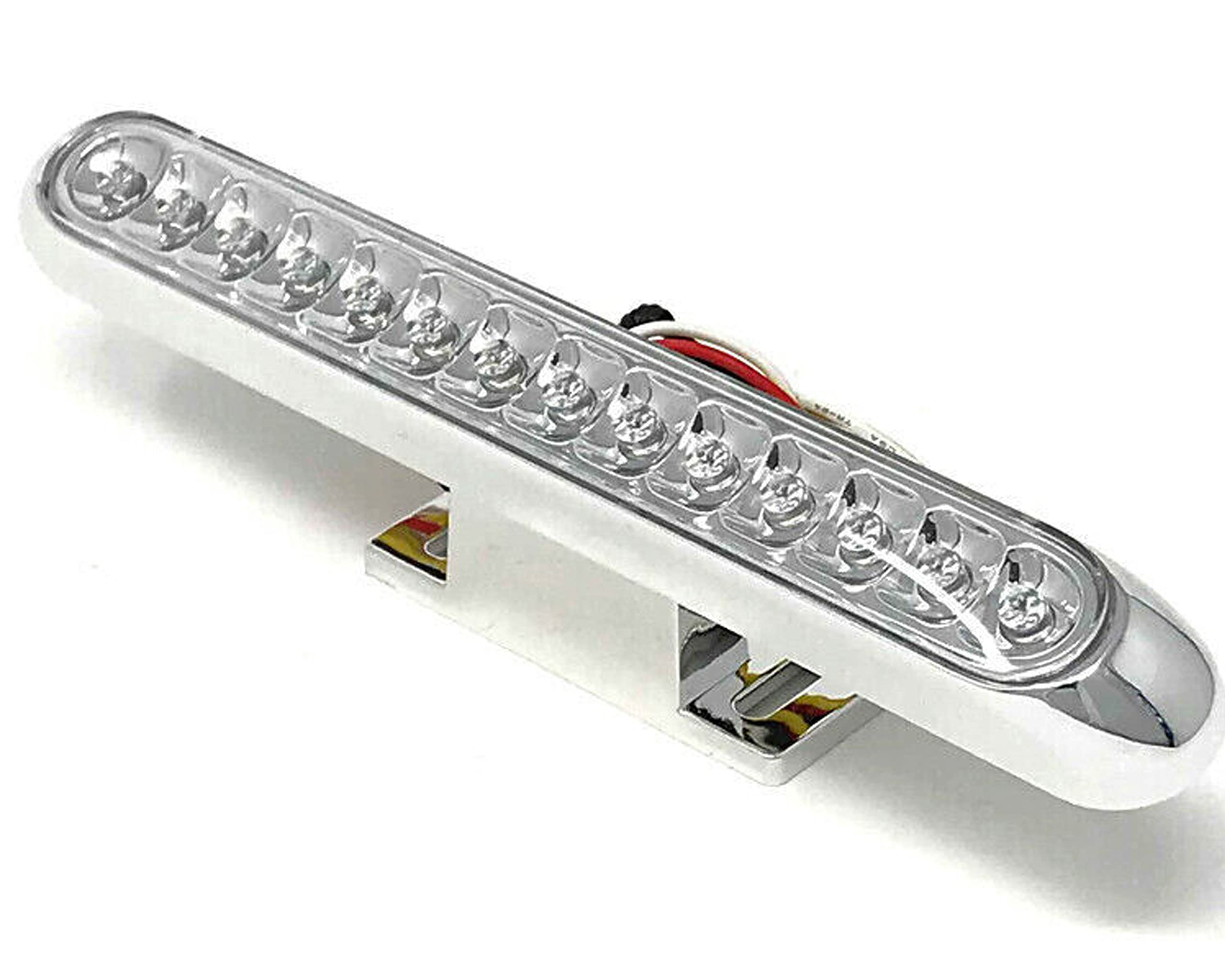 Alchemy Parts Multifunction LED Rear Stop Tail Light with Integrated Indicators Turn Signals | For Custom Motorcycles, Sports Bike Back End Projects, Choppers, Cruisers, and Trikes (Chrome Finish)