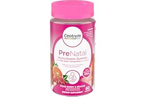 Centrum Prenatal Multivitamin Gummies with DHA and Folic Acid, Mixed Berry and Orange Flavors - 60 Count, 30 Day Supply