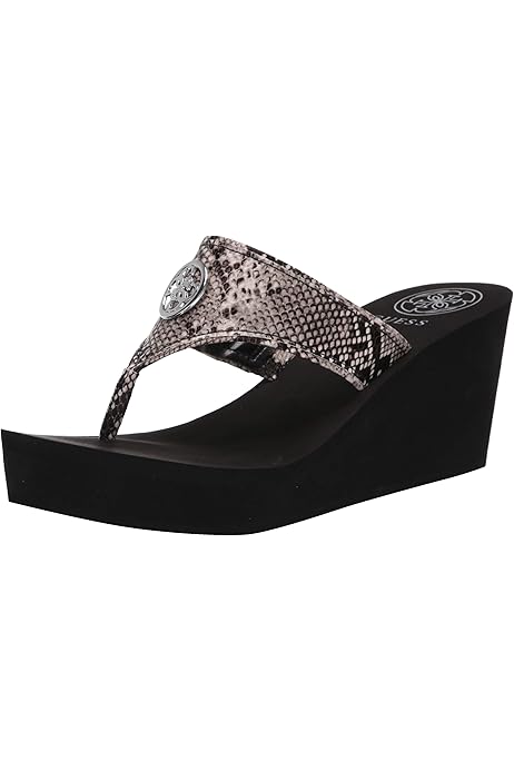 guess black wedge flip flops